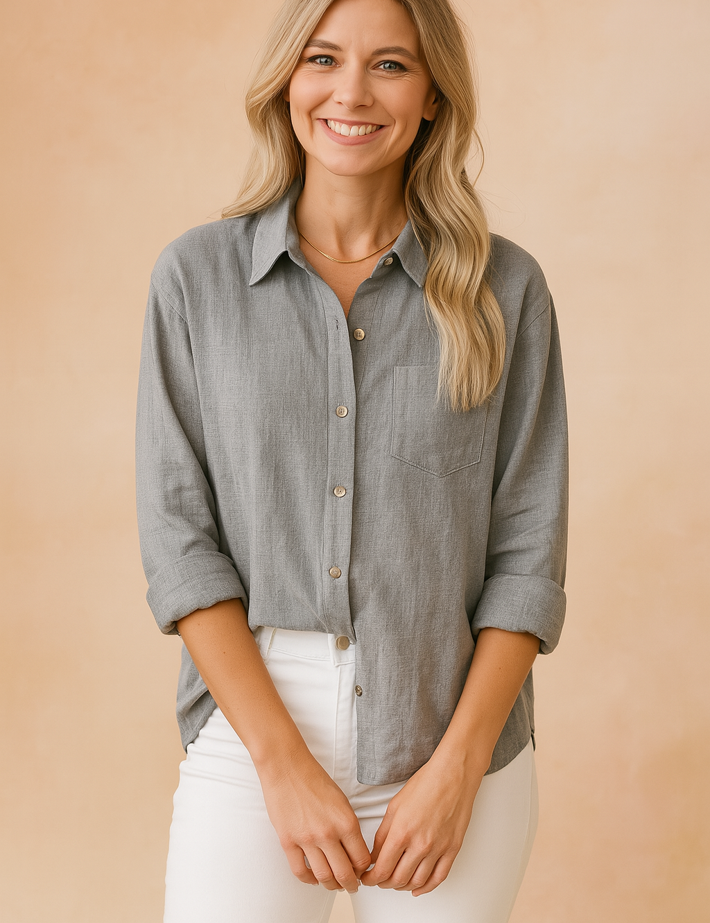 Ellie | Loose-fitting shirt blouse with pocket 1