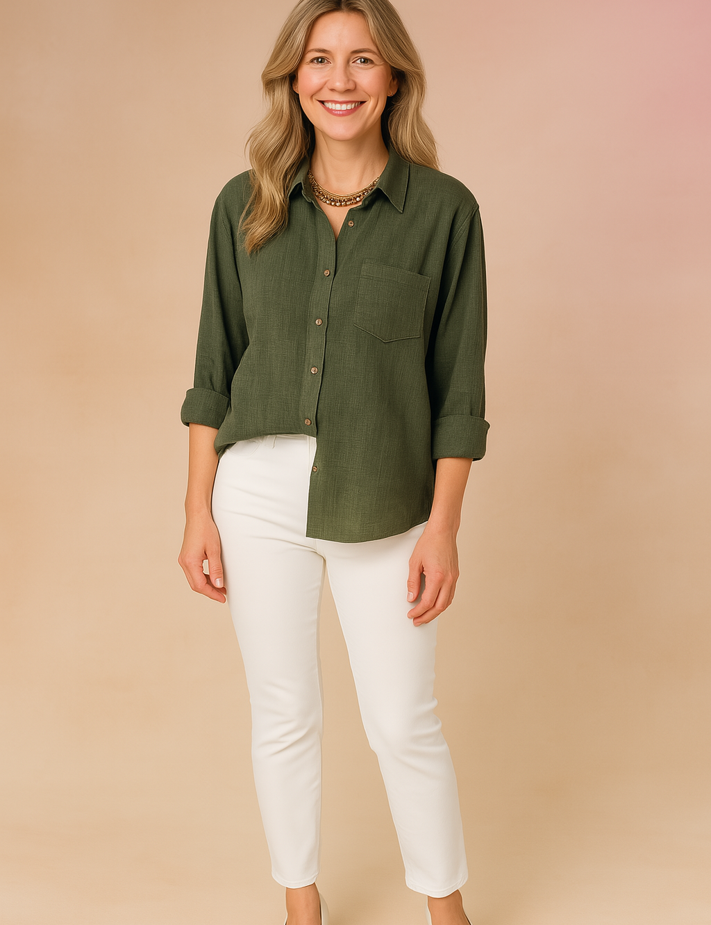 Ellie | Loose-fitting shirt blouse with pocket 4