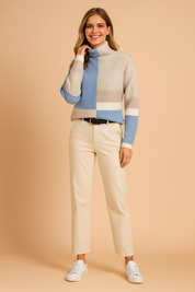 Emilia | Geometric high-neck sweater 0