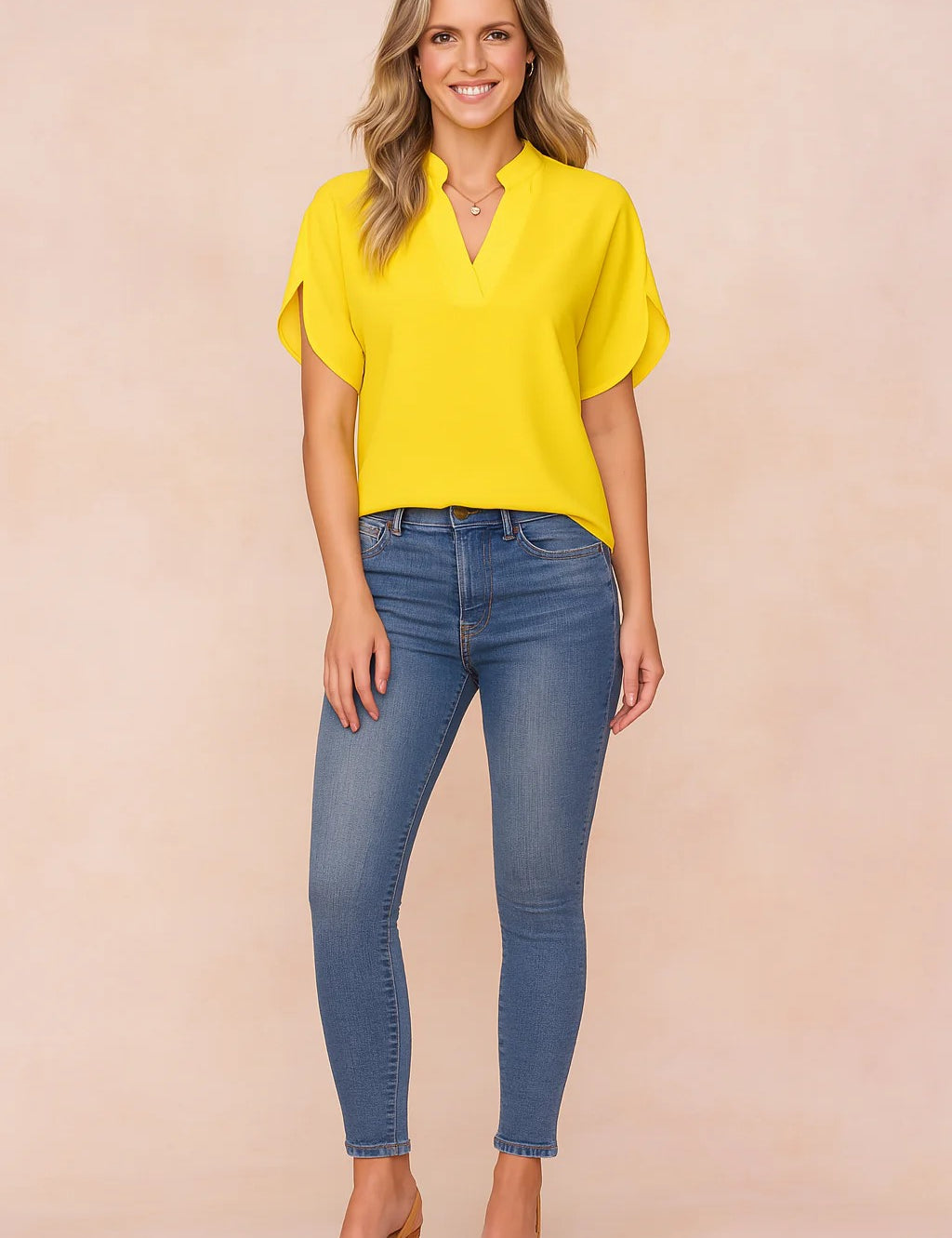 Emma | Stylish Short Sleeve Blouse with Slits on the Shoulders 3