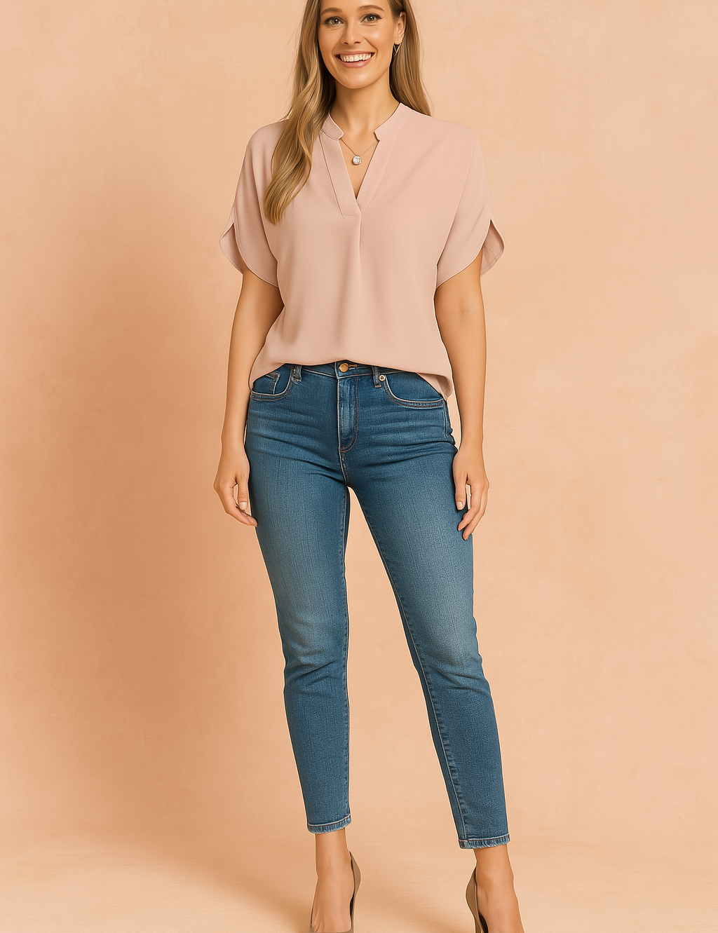 Emma | Stylish Short Sleeve Blouse with Slits on the Shoulders 5