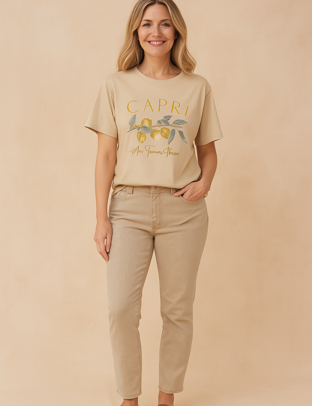 Eveleen | Capri Lemon Print T-Shirt 1