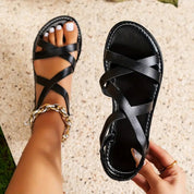 Evelyn | Women's Cross-Strap Flat Comfort Sandals Open Toe Slip-On 5