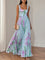 Evelyn | Women's Pleated Floral Summer Dress Square Neck Chiffon Maxi 5