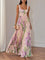 Evelyn | Women's Pleated Floral Summer Dress Square Neck Chiffon Maxi 7