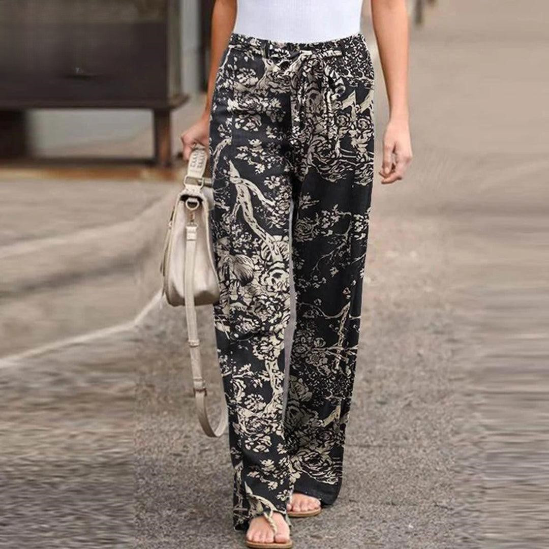 FLORA | Elegant Pants with Flowerprint Women 1
