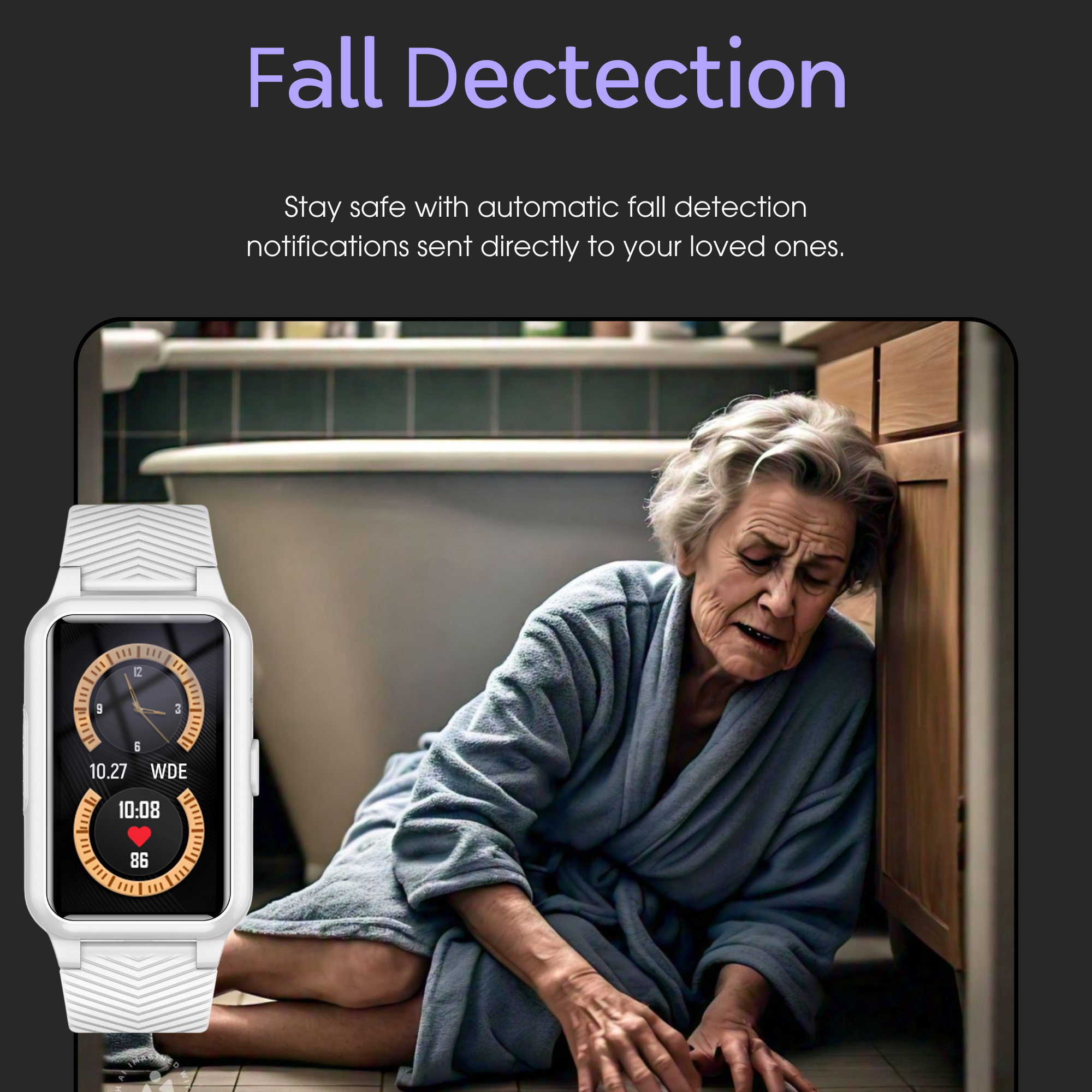 Fall detection watch for seniors - 4G medical alarm with GPS & SOS smartwatch 1