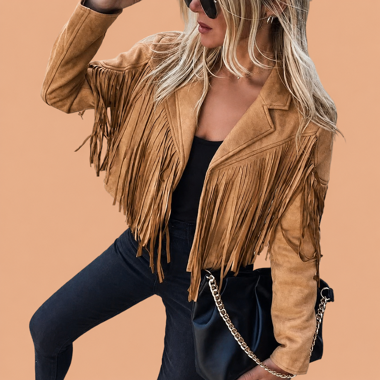 Harper | Western Fringe Cropped Women’s Statement Jacket