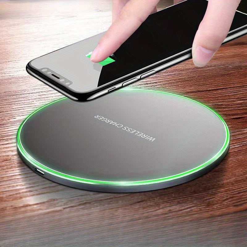Fast wireless charger - 15W induction charging pad for iPhone and Android devices, elegant design, wireless convenience 0