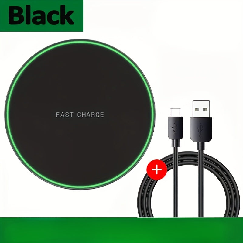 Fast wireless charger - 15W induction charging pad for iPhone and Android devices, elegant design, wireless convenience 2