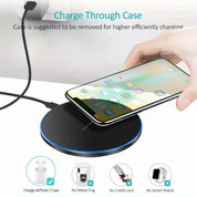 Fast wireless charger - 15W induction charging pad for iPhone and Android devices, elegant design, wireless convenience 3