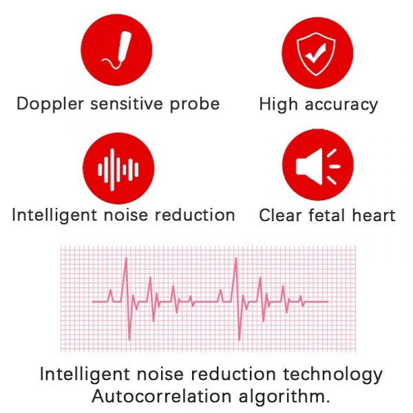 Fetal Doppler Heart Rate Monitor for Home Use, Pregnancy, Baby, Fetal Heart Rate Sound Detector 4
