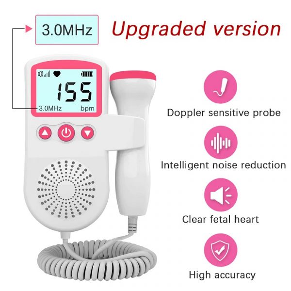 Fetal Doppler Heart Rate Monitor for Home Use, Pregnancy, Baby, Fetal Heart Rate Sound Detector 7
