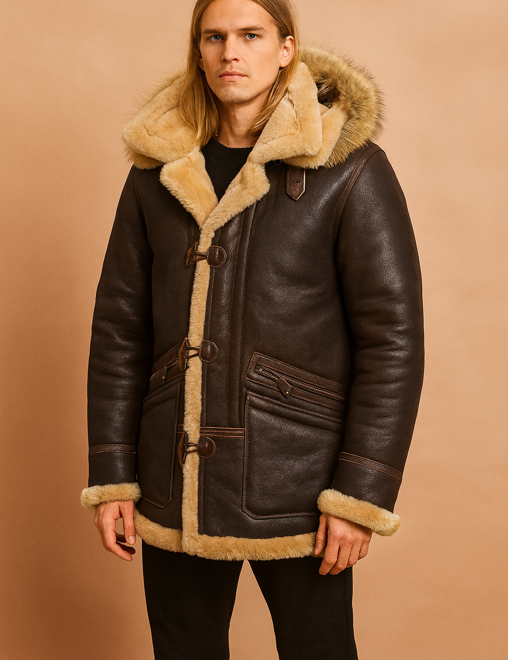 Filip | Men's luxurious winter hoodie with a distinctive shape 0