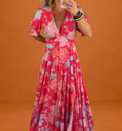 Fiore | Flowy Floral Maxi Dress with V-Neck 0