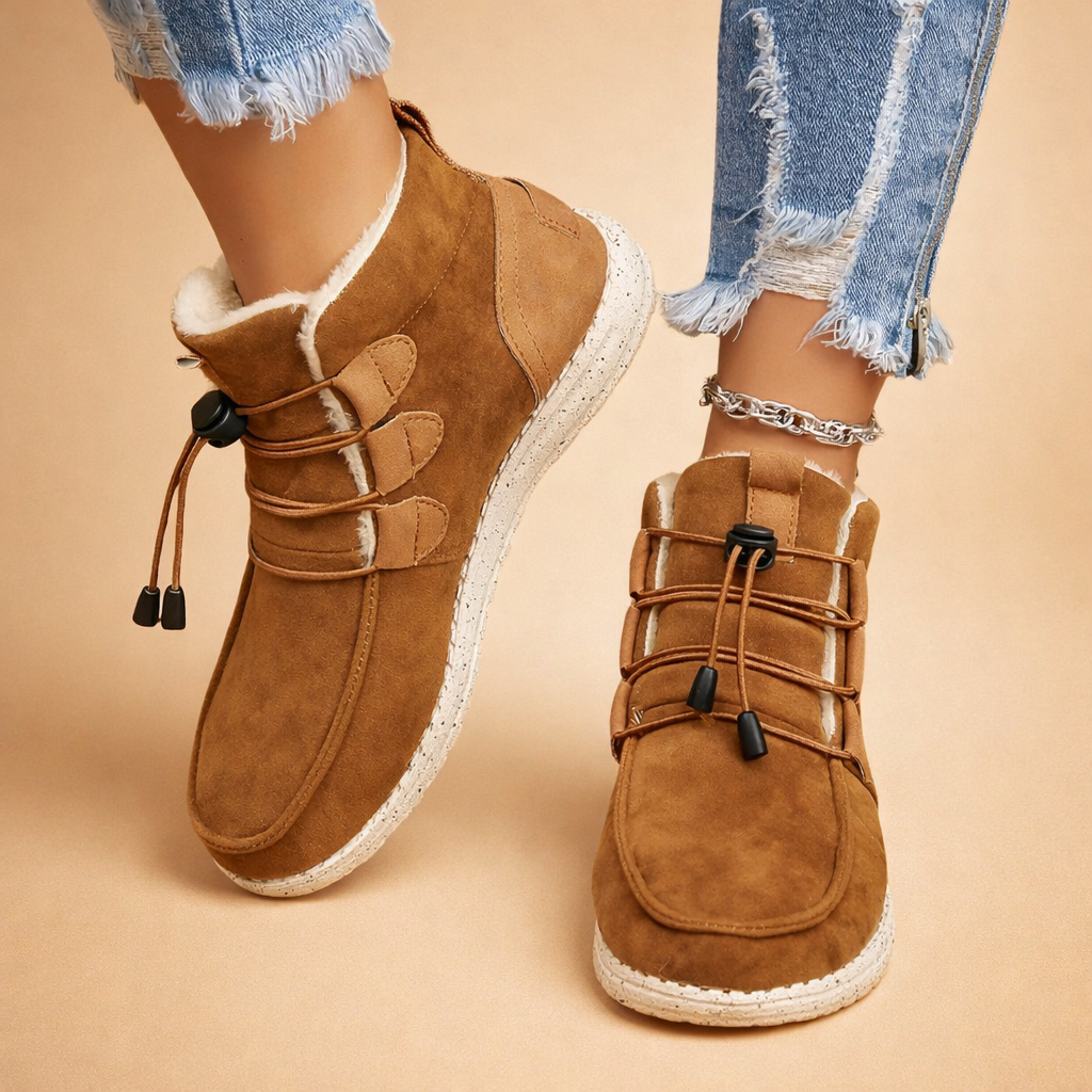 Magda | Women’s Cozy Fleece-Lined Sneaker Boots with Comfortable Rubber Sole