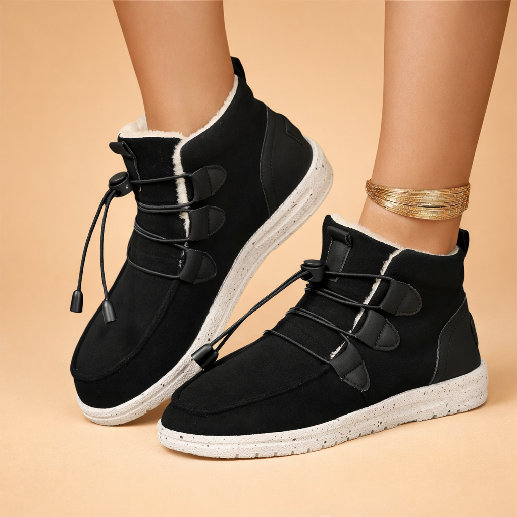 Magda | Women’s Cozy Fleece-Lined Sneaker Boots with Comfortable Rubber Sole
