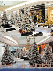 Flocking artificial snow scene Christmas decoration tree 4