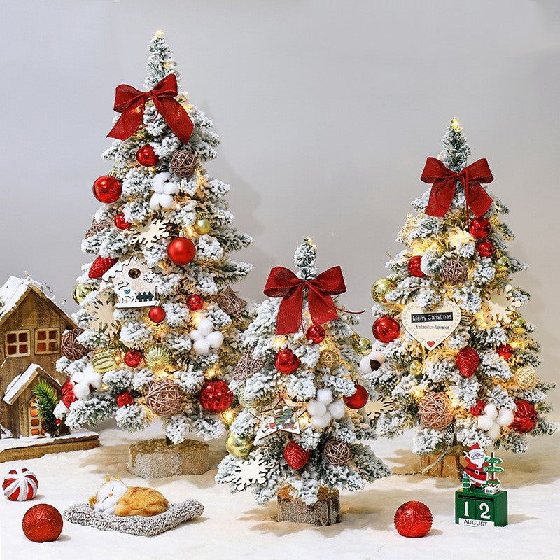 Flocking small mini PVC pointed Christmas tree ornaments 1