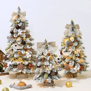 Flocking small mini PVC pointed Christmas tree ornaments 2
