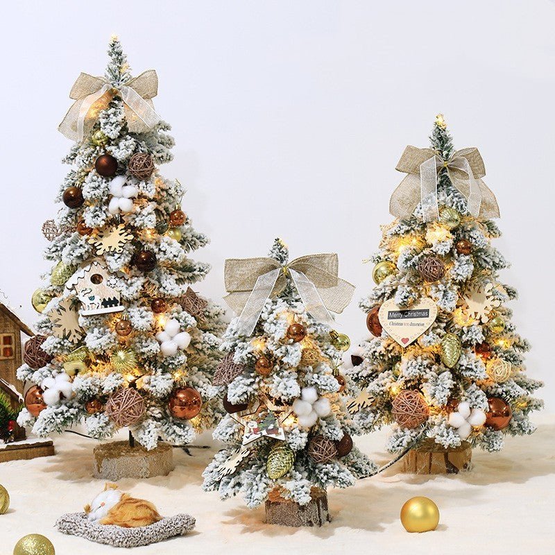 Flocking small mini PVC pointed Christmas tree ornaments 2