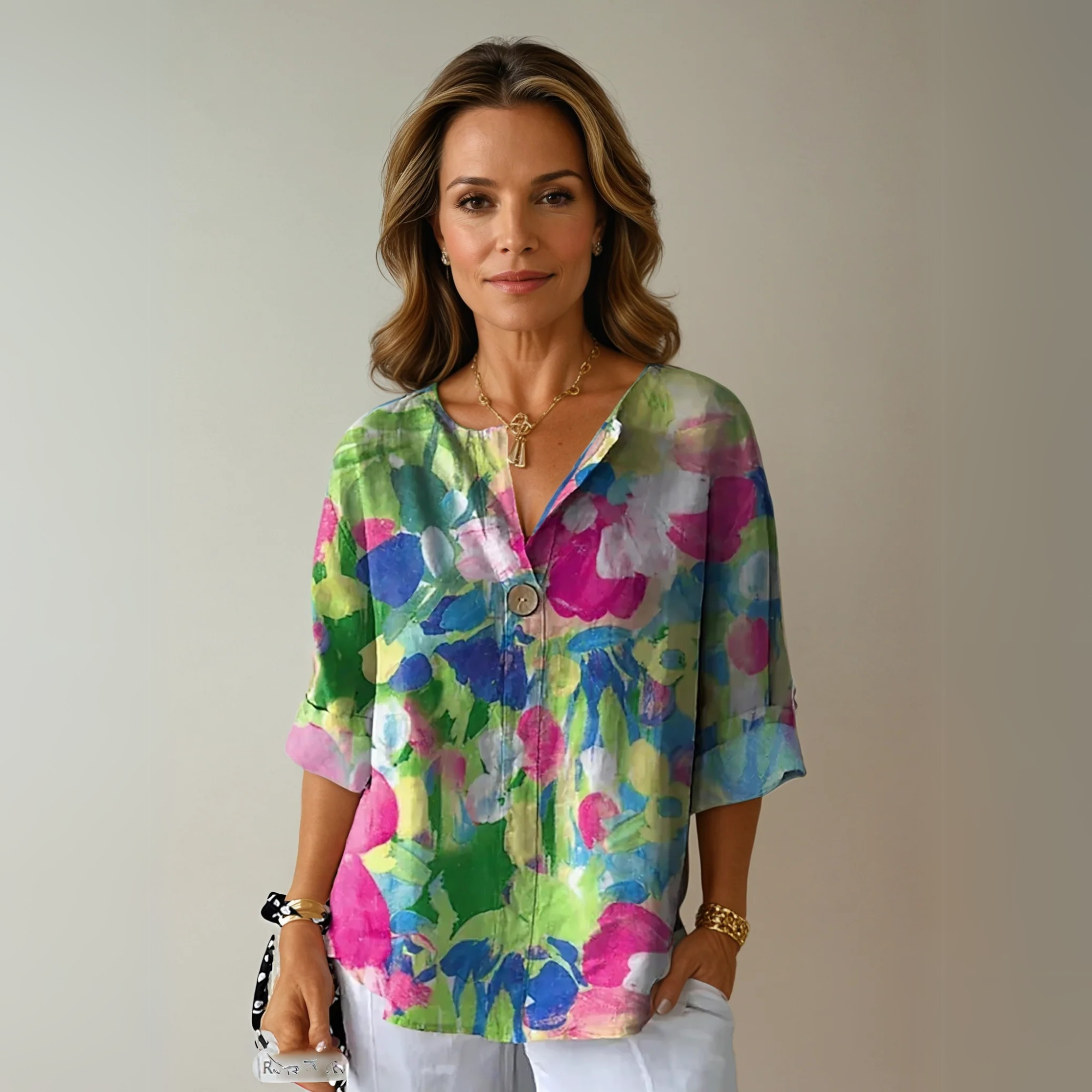 Floral Print Womens Blouse - Elegant Summer Tops for Women, Chic and Comfortable Design 3