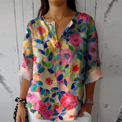Floral Print Womens Blouse - Elegant Summer Tops for Women, Chic and Comfortable Design 4