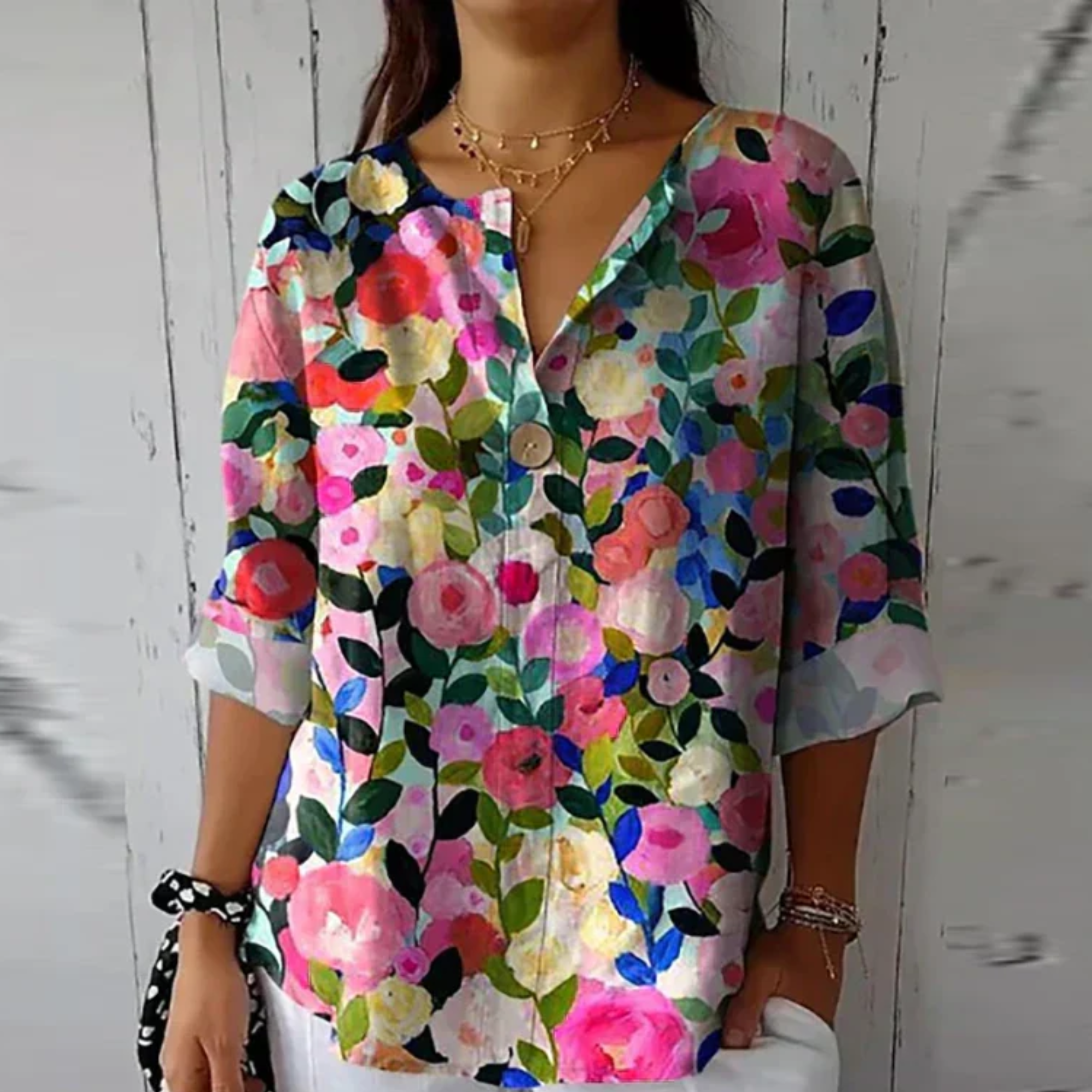 Floral Print Womens Blouse - Elegant Summer Tops for Women, Chic and Comfortable Design 5
