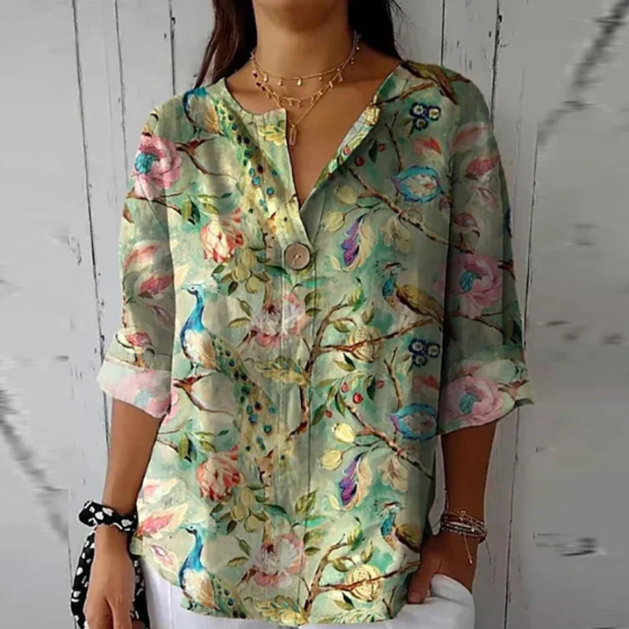Floral Print Womens Blouse - Elegant Summer Tops for Women, Chic and Comfortable Design 6