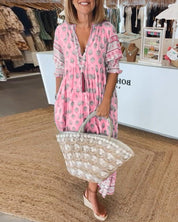 Floral V-Neck Maxi Dress for Women - Elegant Summer Dresses for Every Occasion 2