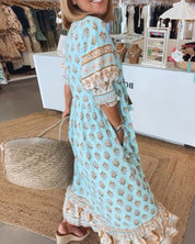 Floral V-Neck Maxi Dress for Women - Elegant Summer Dresses for Every Occasion 3