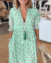 Floral V-Neck Maxi Dress for Women - Elegant Summer Dresses for Every Occasion 6