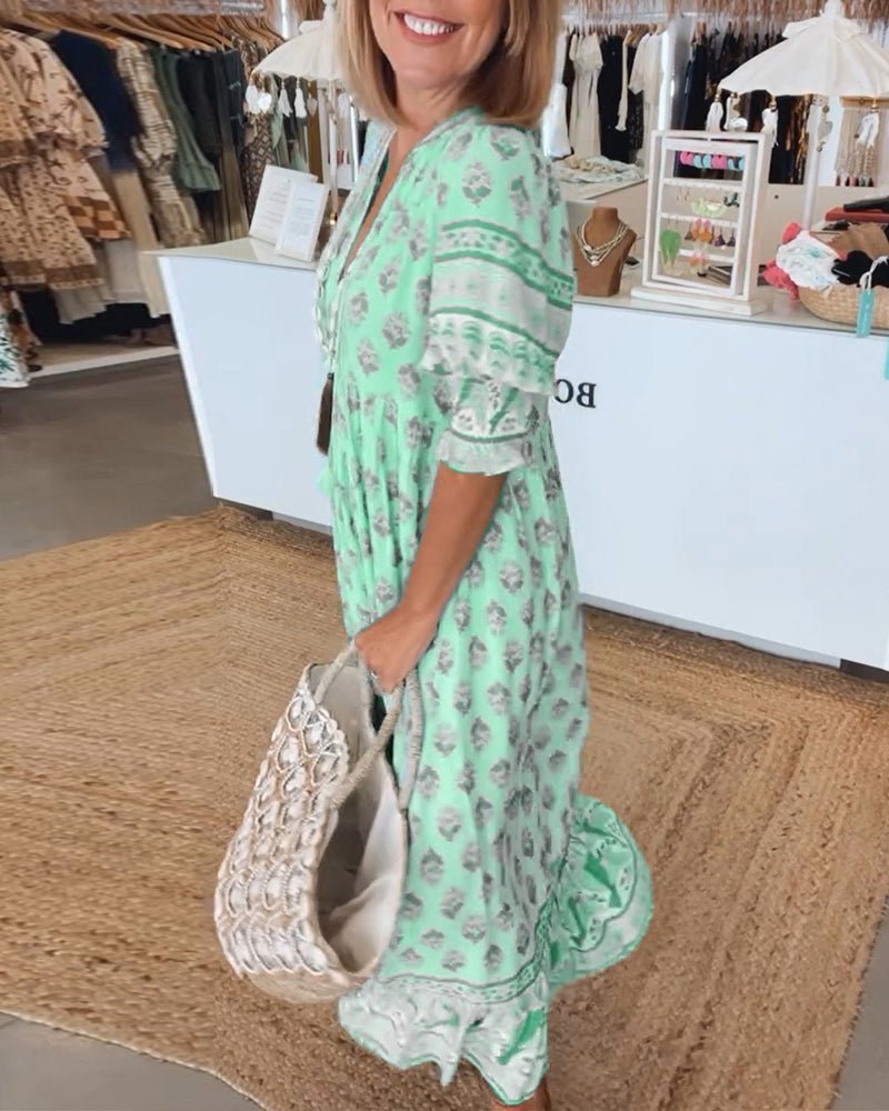 Floral V-Neck Maxi Dress for Women - Elegant Summer Dresses for Every Occasion 8