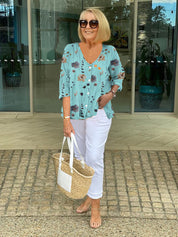 Floral Women's Top - Elegant Summer Style with Lightweight Comfort and Flattering Fit 0