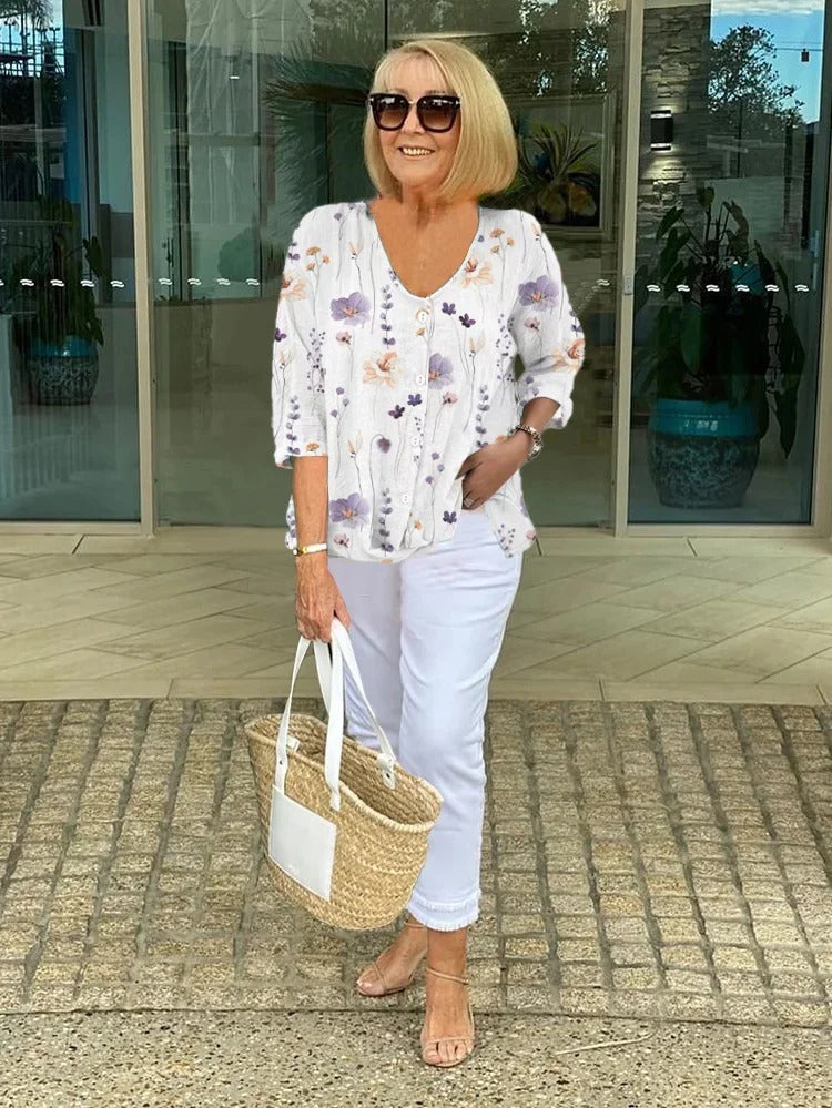 Floral Women's Top - Elegant Summer Style with Lightweight Comfort and Flattering Fit 2