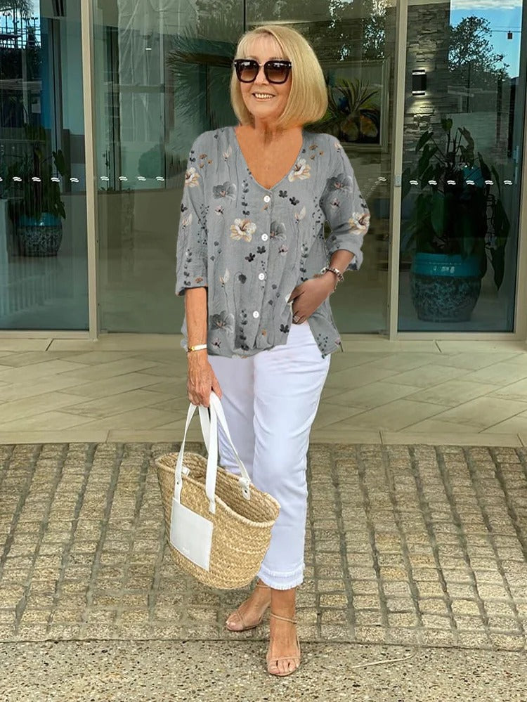 Floral Women's Top - Elegant Summer Style with Lightweight Comfort and Flattering Fit 3