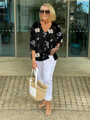 Floral Women's Top - Elegant Summer Style with Lightweight Comfort and Flattering Fit 4