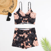Floral print bikini with a high waist and summery flair 5