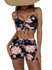 Floral print bikini with a high waist and summery flair 7