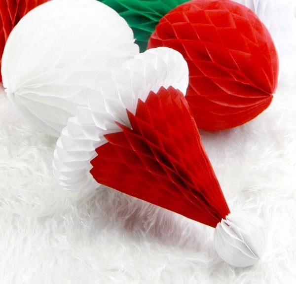 Folding paper Christmas hat decorations set 6
