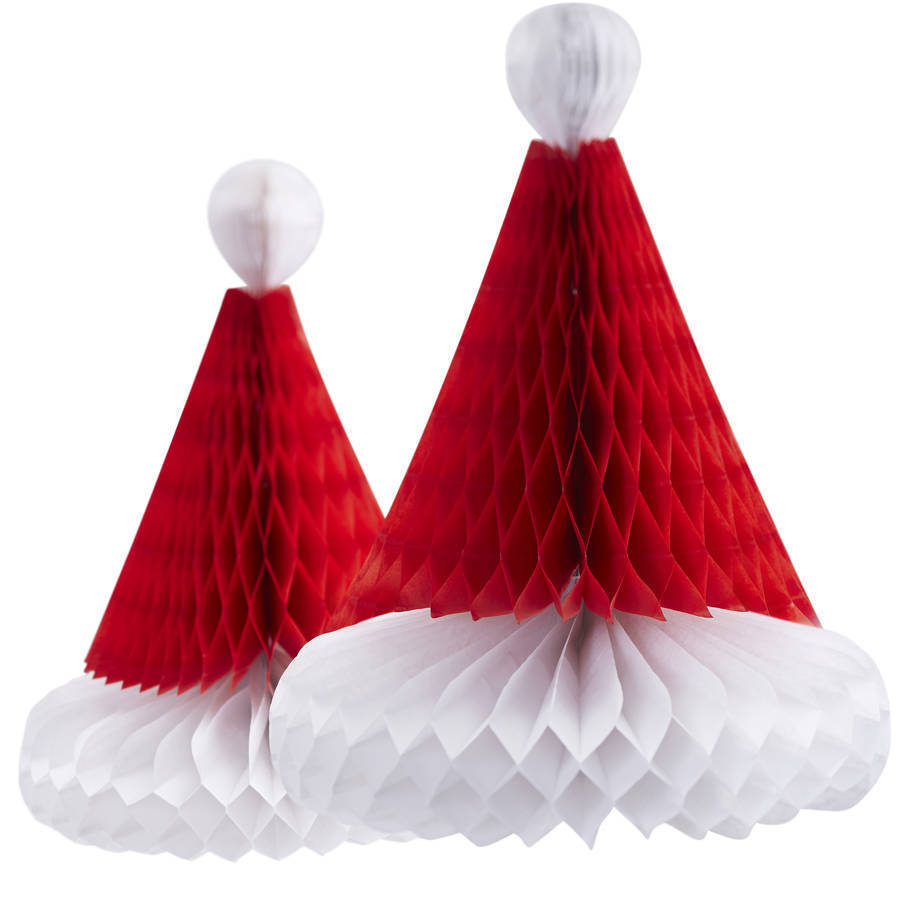 Folding paper Christmas hat decorations set 7