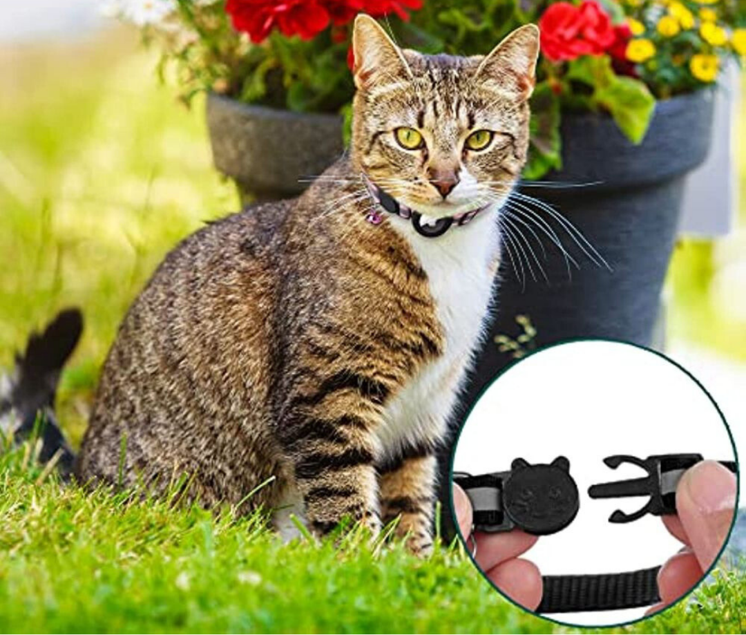 GPS Cat Tracker Collar with Quick Release, Reflective Design, Durable Nylon for Outdoor Safety and Comfort 8