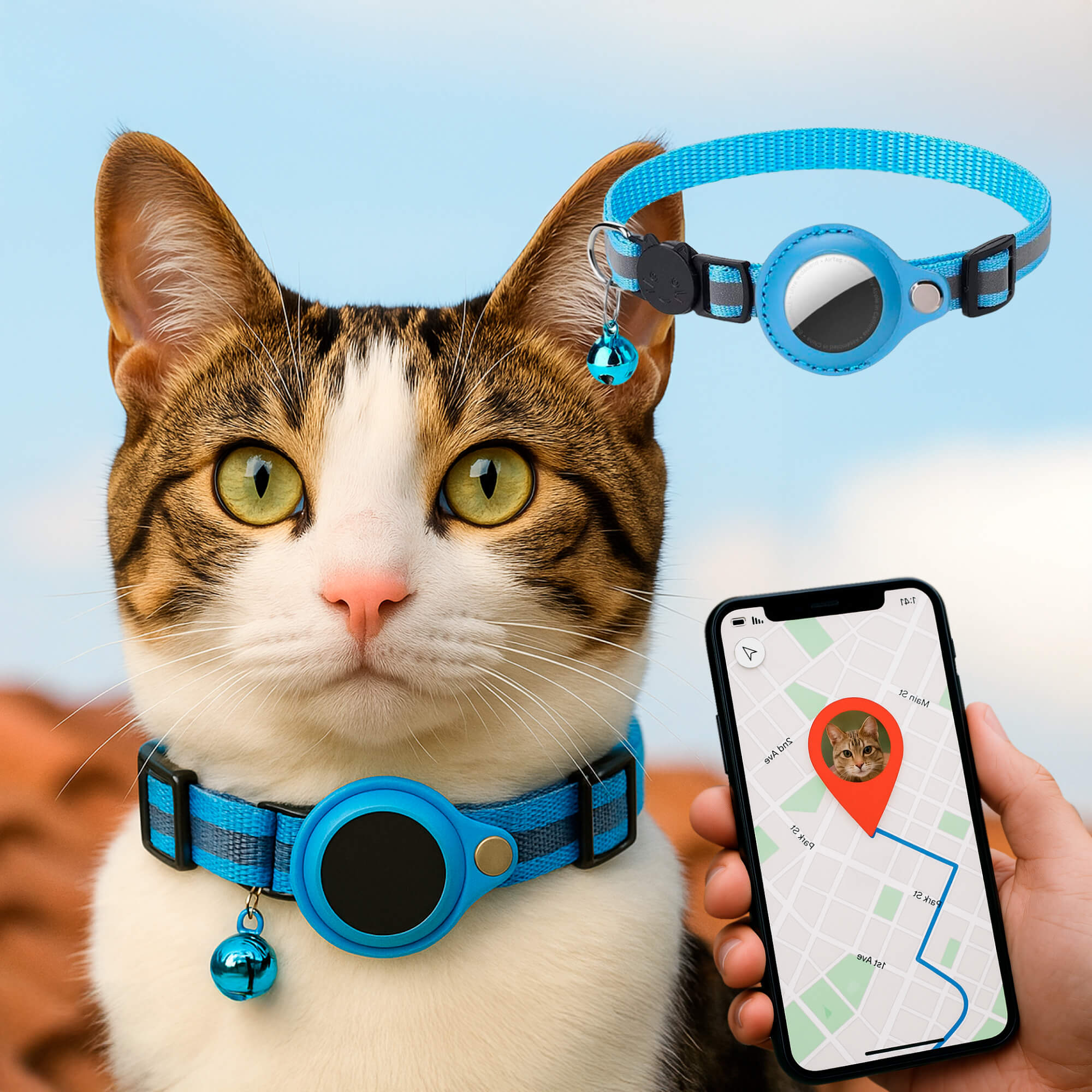 GPS tracker collar for cats | Quick-release fastener, reflective design and durable for safe outdoor adventures 10