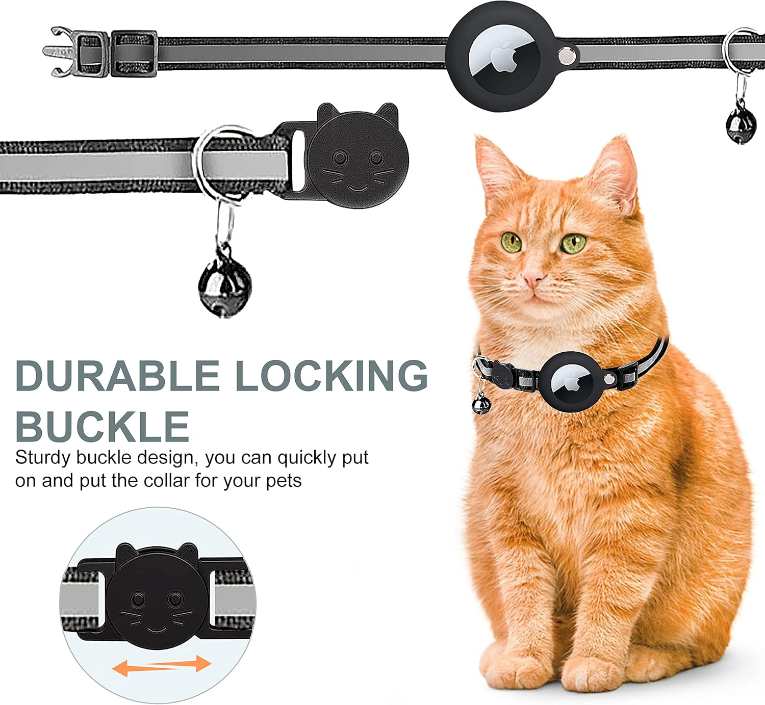 GPS tracker collar for cats | Quick-release fastener, reflective design and durable for safe outdoor adventures 3