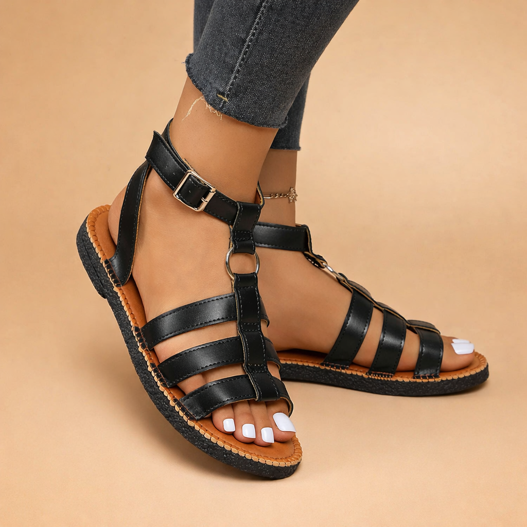 Elżbieta | Gladiator sandals with straps and buckles