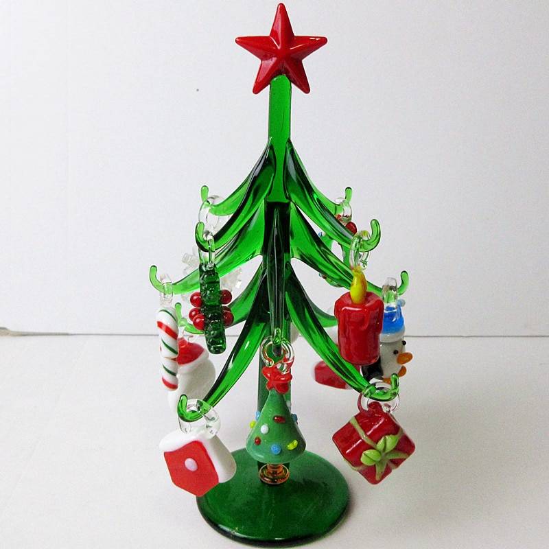 Glass tree plant Christmas decoration figurine 3