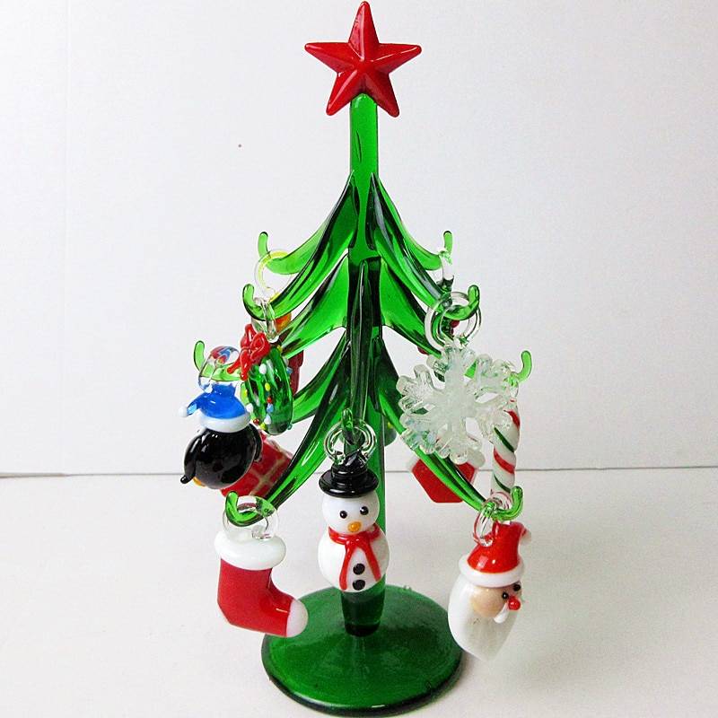 Glass tree plant Christmas decoration figurine 4