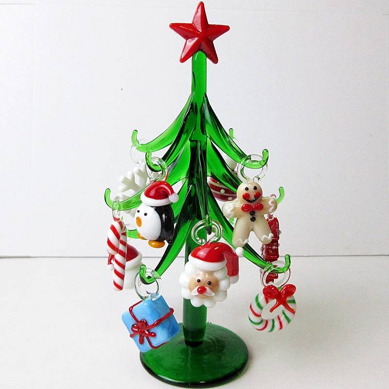 Glass tree plant Christmas decoration figurine 5