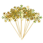 Glitter Snowflake New Year's Party Cake Toppers 20 pcs Set 0