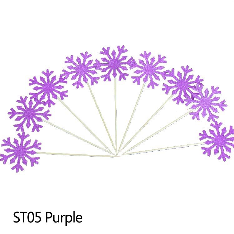 Glitter Snowflake New Year's Party Cake Toppers 20 pcs Set 8